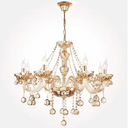 Подвесная люстра Eurosvet 10052/8 золото/тонированный хрусталь Strotskis