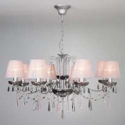 Подвесная люстра Eurosvet 10086/8 серебро/дымчатый хрусталь Strotskis