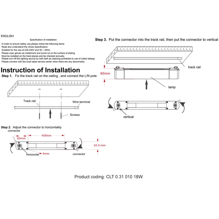 Трековый однофазный светильник Crystal Lux CLT 0.31 010 18W WH M4000K