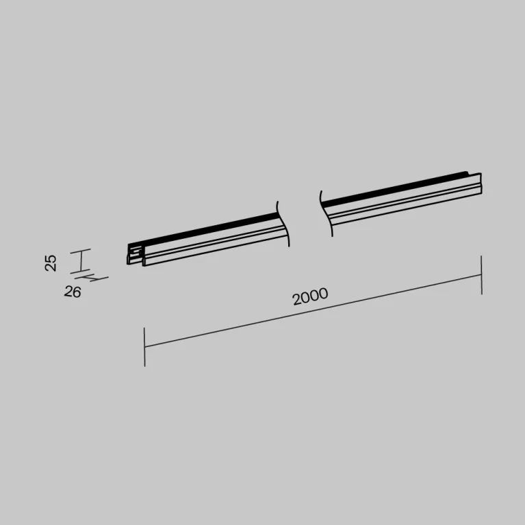 Профиль для уличной трековой системы Maytoni Elasity IP O-TR001-P-W2M