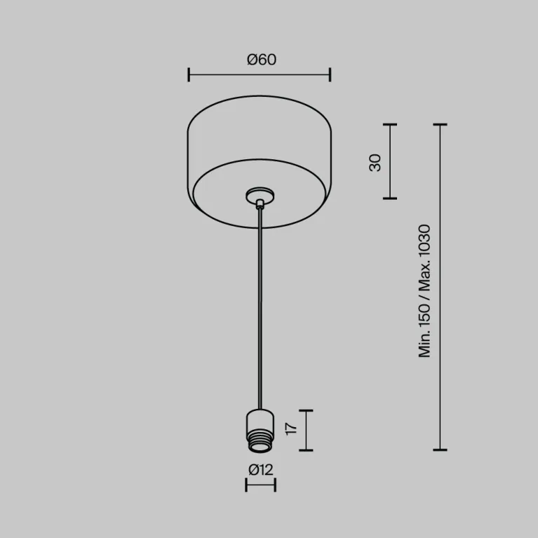 Тросовый подвес с потолочной чашей Maytoni Shelf CA029SW-L1000-B