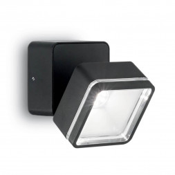 Уличный настенный светодиодный светильник Ideal Lux Omega Ap Square Nero 4000K
