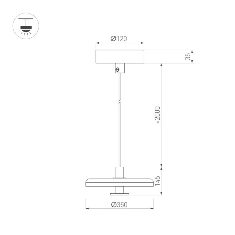 Подвесной светильник Arlight SP-KOTARO-R350-12W Warm3000 (BG-BG, 36 deg, 230V, TRIAC) 057228 Подвесной светильник Arlight SP-KOTARO-R350-12W Warm3000 (BG-BG, 36 deg, 230V, TRIAC) 057228