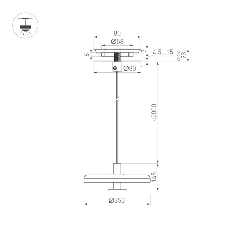 Подвесной светильник Arlight SP-KOTARO-R350-12W Warm3000 (BG-BG, 36 deg, 230V, TRIAC) 057228 Подвесной светильник Arlight SP-KOTARO-R350-12W Warm3000 (BG-BG, 36 deg, 230V, TRIAC) 057228