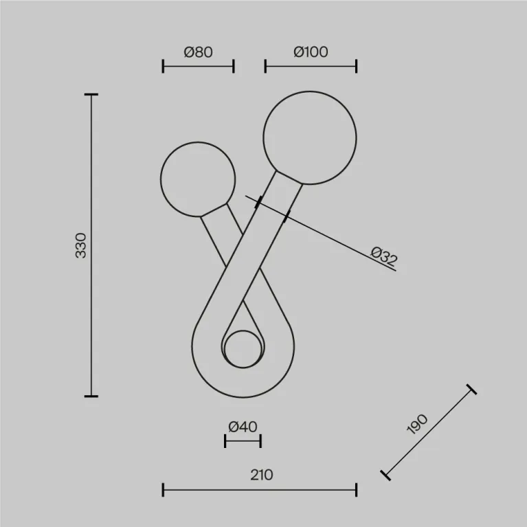 Бра Maytoni Vortex MOD476WL-02BG