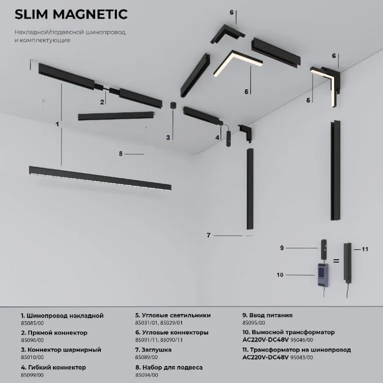 Трековый магнитный светильник Elektrostandard Slim Magnetic 4690389206443 85034/01 a067375