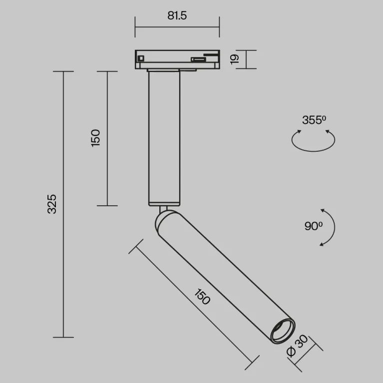 Трековый однофазный светильник Maytoni Focus T TR142-1-6W3K-B