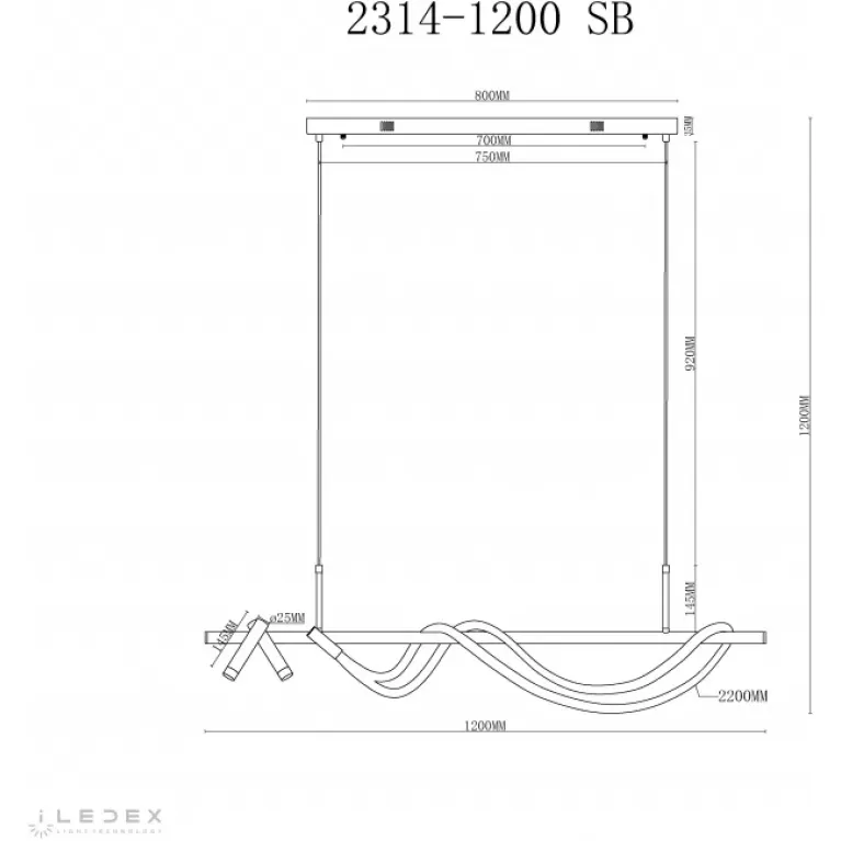 Подвесной светильник iLedex Cross 2314-1200 SB