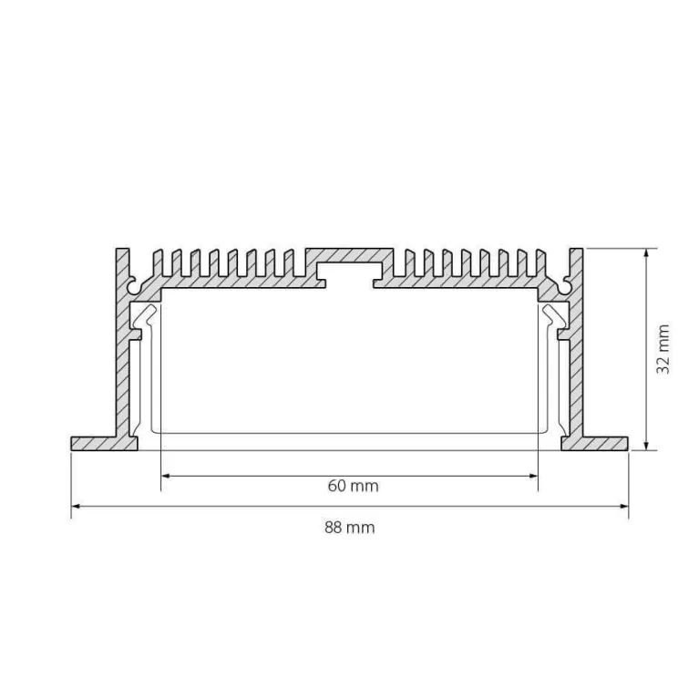 Профиль с экраном Arlight SL-LINIA88-F-2500 WHITE+OPAL 021373
