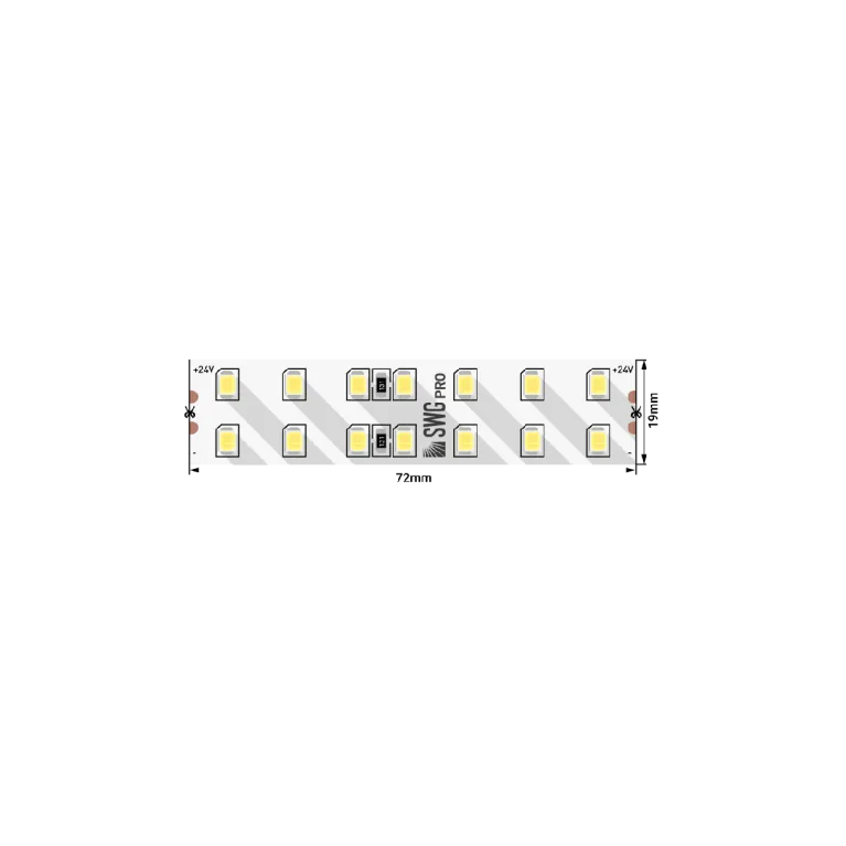 Светодиодная лента SWG PRO 24В 2835 20Вт/м 3000-3500K 5м IP20 SWG2P196-24-20-WW-20 024304