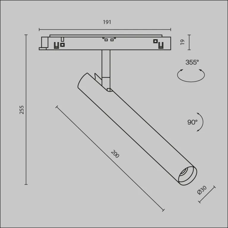 Трековый магнитный светильник Maytoni Focus T TR141-2-6W3K-M-B