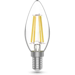 Светодиодная филаментная лампа Gauss Basic Filament E14 5W 4000K свеча 50312252