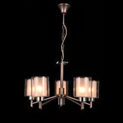 Подвесная люстра Natali Kovaltseva DOUBLE 81049-5C  ANTIQUE SILVER