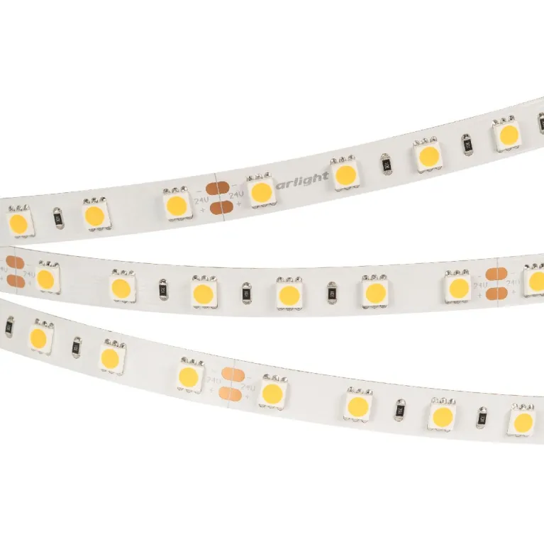 Светодиодная лента Arlight RT 2-5000 24V Warm2700 2x (5060, 300 LED, LUX) (14.4 Вт/м, IP20) 008828