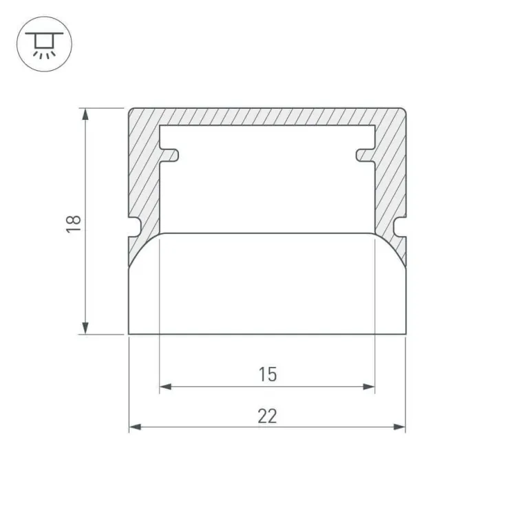 Профиль-держатель Arlight WPH-FLOOR22-2000 ANOD 023291