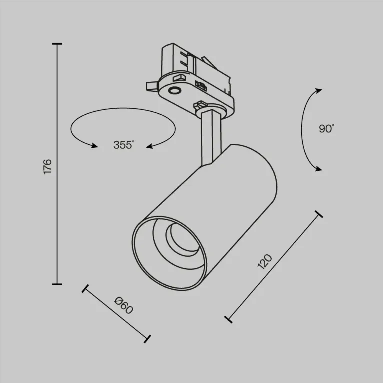Трековый трехфазный светильник Maytoni Focus Led TR197-3-12WCCT-M-W