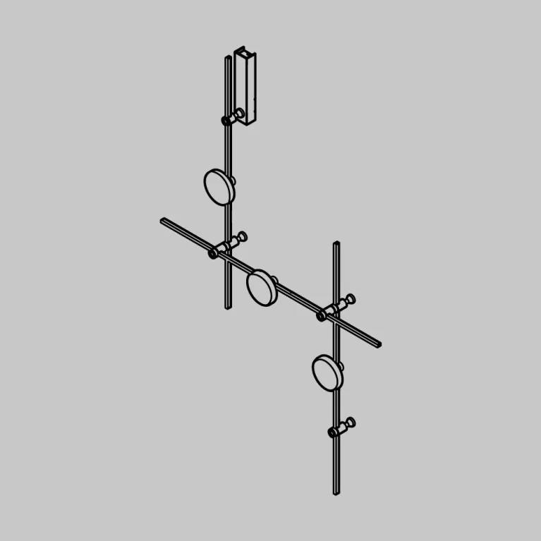 Готовая конструкция настенная Plato 3 шт. и блоком питания Maytoni Technical TFC-Flar-W01-BS