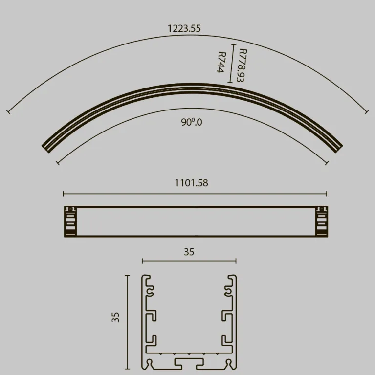 Радиусный профиль Maytoni Led strip ALM-3535R-B-EX-90°-1.5M