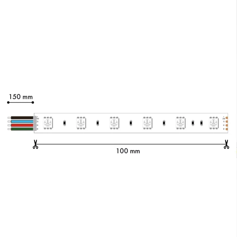 Светодиодная лента Favourite 24В SMD2835RGB 27Вт/м 4000K 5м IP20 2001-82720