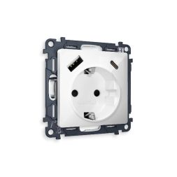 Комплект механизма розетки 2USB A+C 20W (быстрая зарядка) с/з Ambrella Volt Alfa MA110010