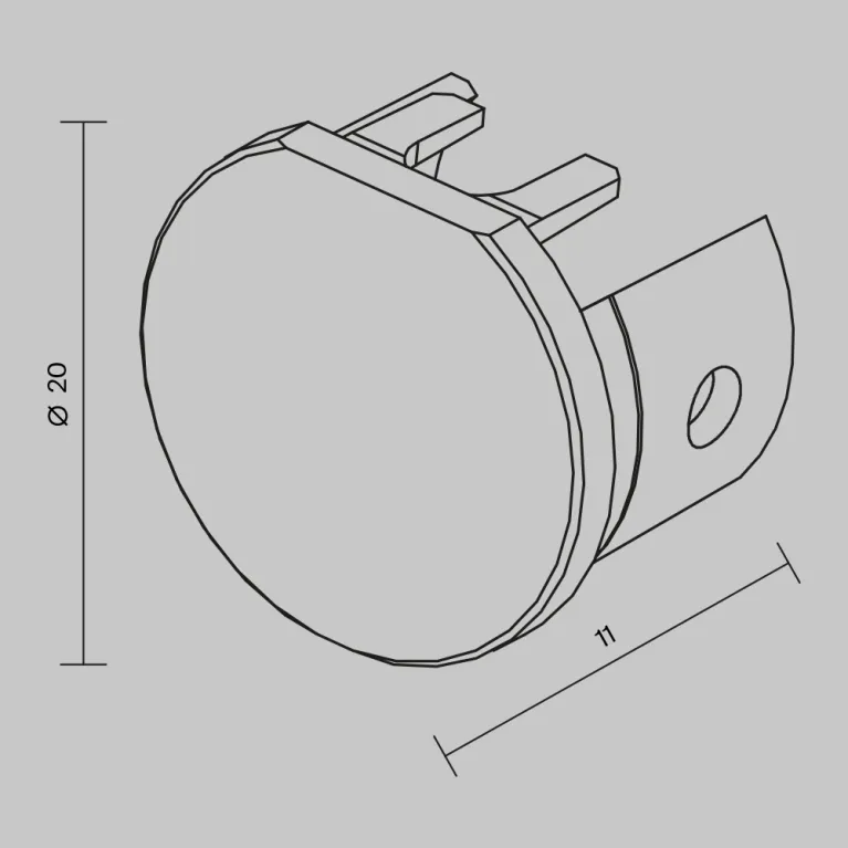 Заглушка для подвесного круглого шинопровода (2 шт.) Maytoni Levity TRA184EC-R-11B