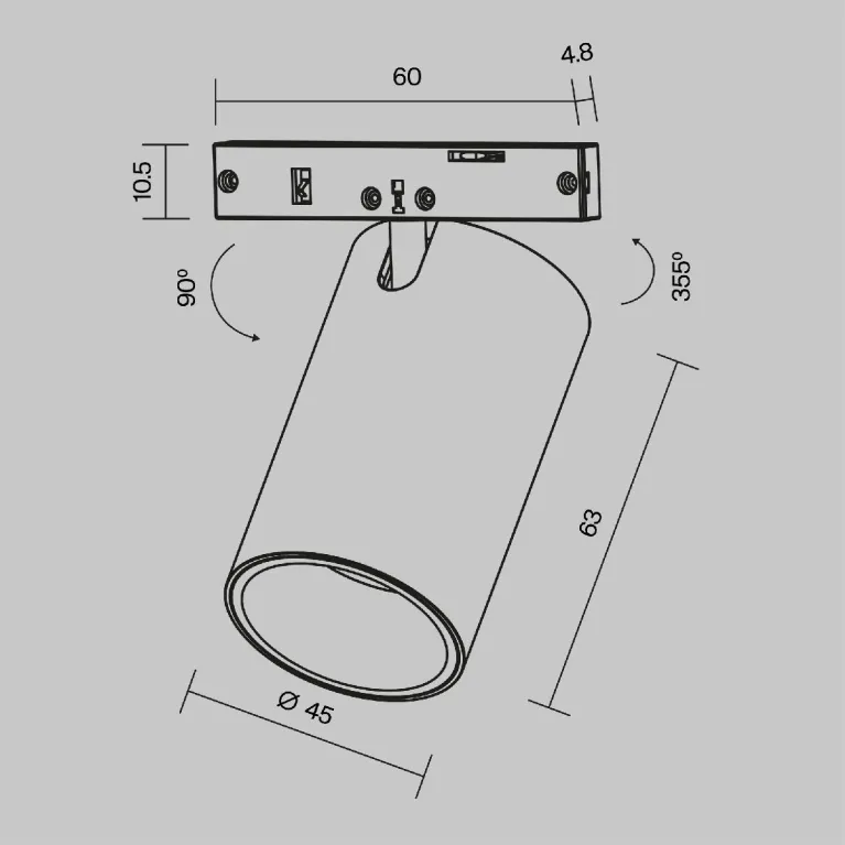 Трековый магнитный светильник Maytoni Focus Led TR187-1-9W3K-M-BBS