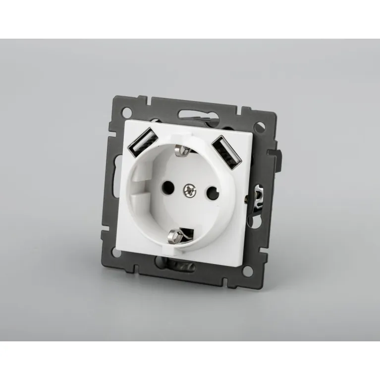 Механизм розетки с USB зарядкой Arlight SCT-MUAA-PL-WH-V (250V, 16A) 049818