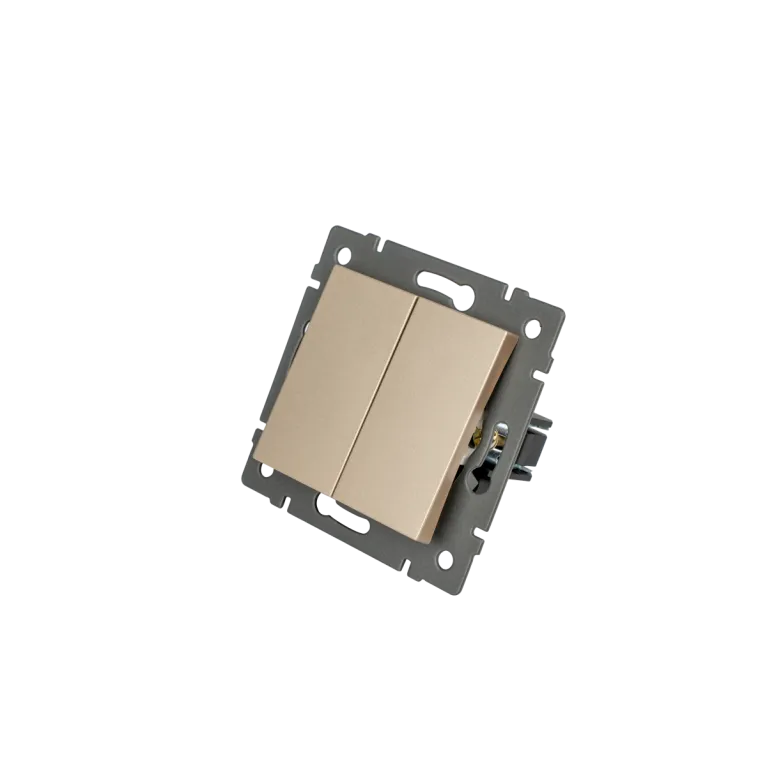 Механизм выключателя двухклавишный непроходной Arlight SWT-MK02-PL-GD-V (250V, 10A) 049890