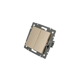 Механизм выключателя двухклавишный проходной Arlight SWT-MKP2-PL-GD-V (250V, 10A) 049895