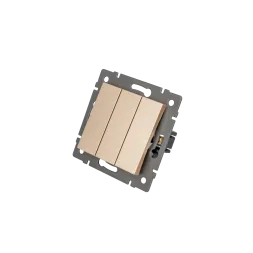 Механизм выключателя трехклавишный непроходной Arlight SWT-MK03-PL-GD-V (250V, 10A) 049899