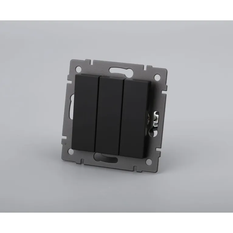Механизм выключателя трехклавишный непроходной Arlight SWT-MK03-PL-BK-V (250V, 10A) 049897