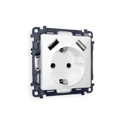 Комплект механизма розетки 2USB A+A 18W (быстрая зарядка) с/з Ambrella Volt Alfa MA129010