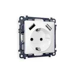 Комплект механизма розетки 2USB A+A 18W (быстрая зарядка) с/з Ambrella Volt Alfa MA129010