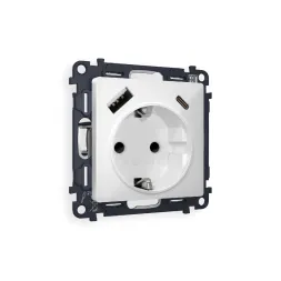 Комплект механизма розетки 2USB A+C 20W (быстрая зарядка) с/з Ambrella Volt Alfa MA130010