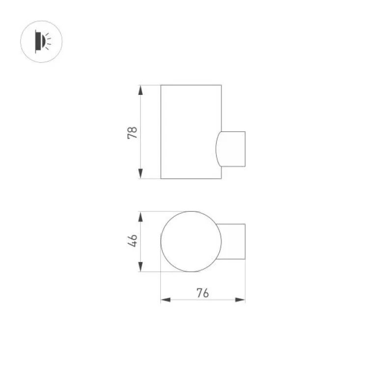 Уличный настенный светодиодный светильник Arlight KT-Ray-Wall-R46-3W Day4000 034101