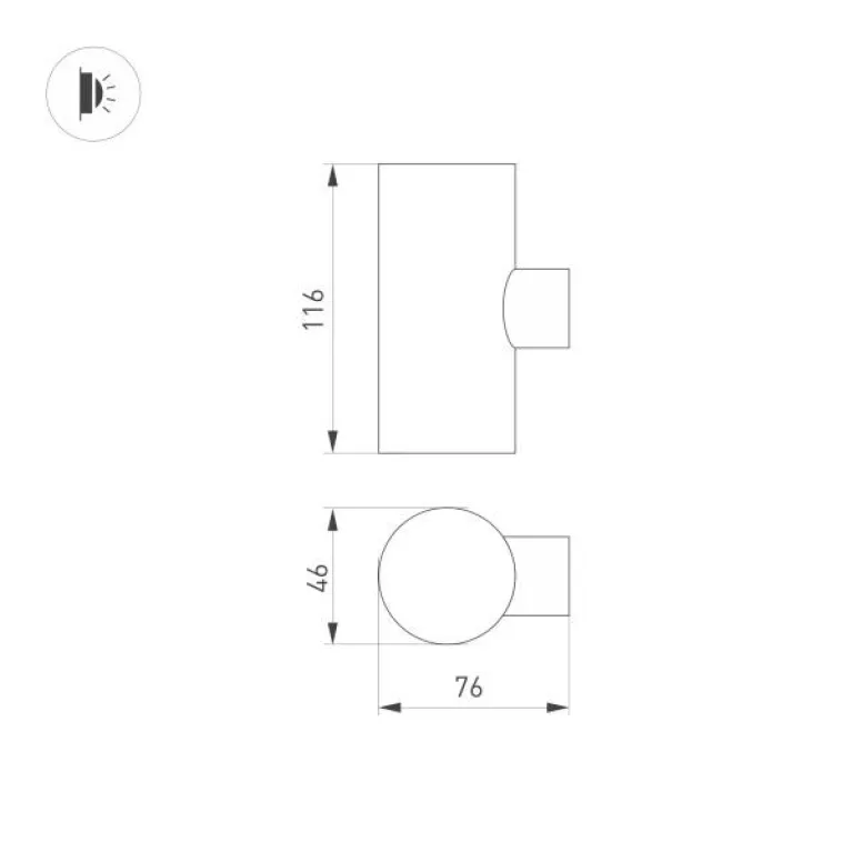 Уличный настенный светодиодный светильник Arlight KT-Ray-Wall-Twin-R46-2X3W Day4000 034136