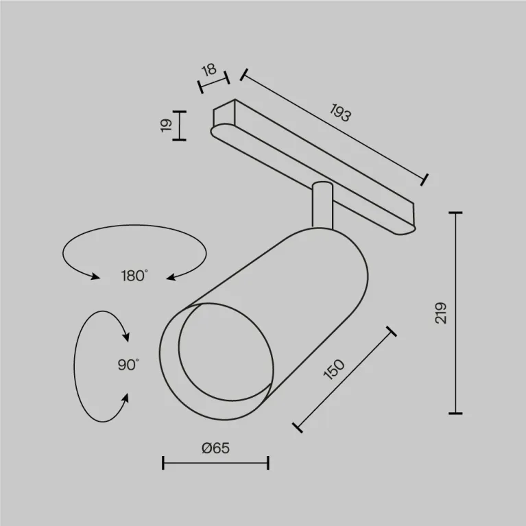 Трековый магнитный светильник Maytoni Focus Led TR032-2-20W2.7K-M-B