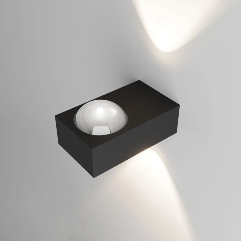 Уличный настенный светильник Elektrostandard Lenses черный 35191/W 4690389216428 a070458