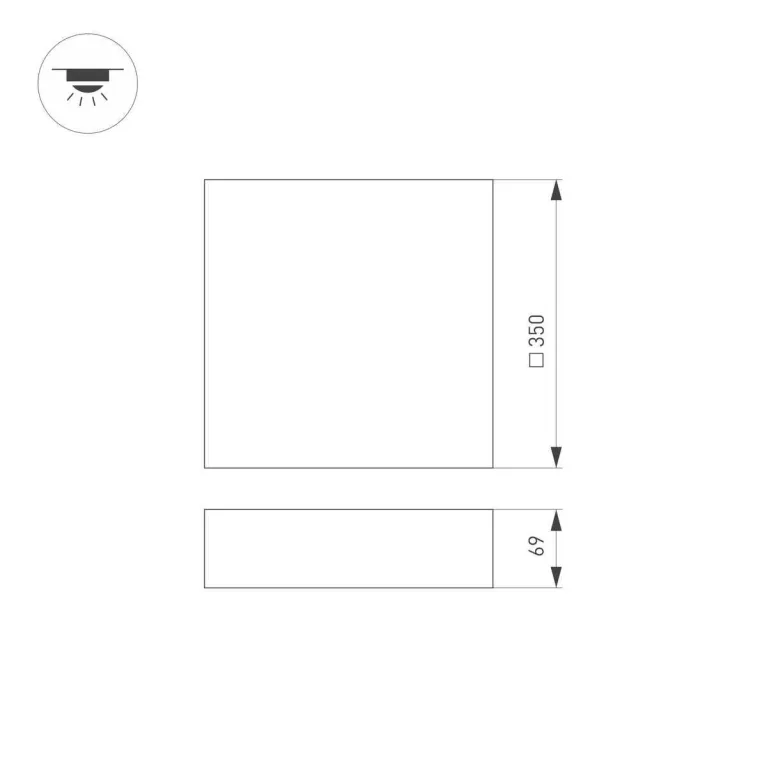 Потолочный светодиодный светильник Arlight IM-Quadro-Emergency-3H-S350x350-33W Warm3000 041010