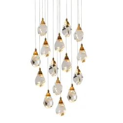 Подвесной светильник Delight Collection Crystal rock II 9701P/15R brass