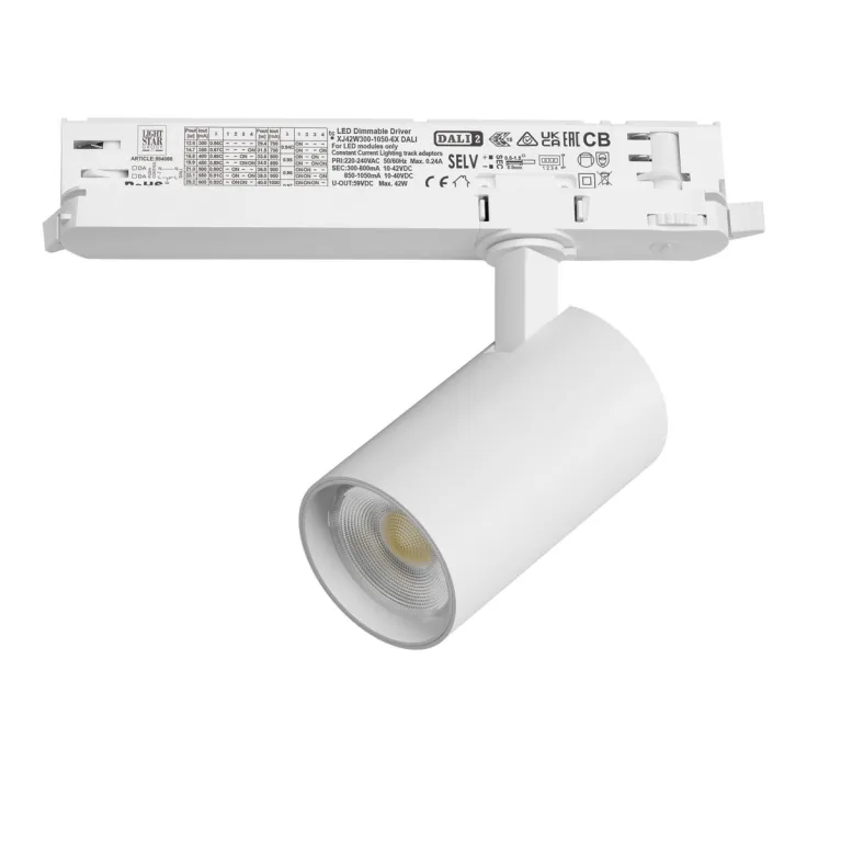 Трековый трехфазный светильник Quattro LED с управлением DALI Lightstar Alta Base A5136DALI
