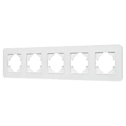 Рамка на 5 постов стеклянная Arlight FRM-OMALI-SFGS-5-WH 049720