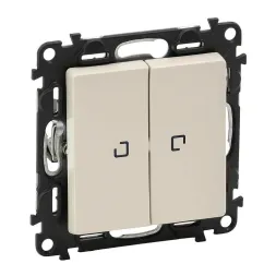 Выключатель двухклавишный Legrand Valena Life 10A 250V с подсветкой слоновая кость 752528