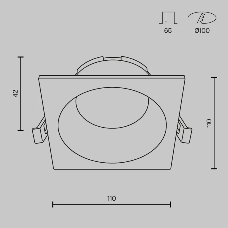 Встраиваемый светильник Maytoni Technical Share DL126-GX53-SQ-B