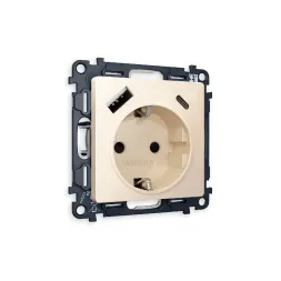 Комплект механизма розетки 2USB A+C 20W (быстрая зарядка) с/з Ambrella Volt Alfa MA310010