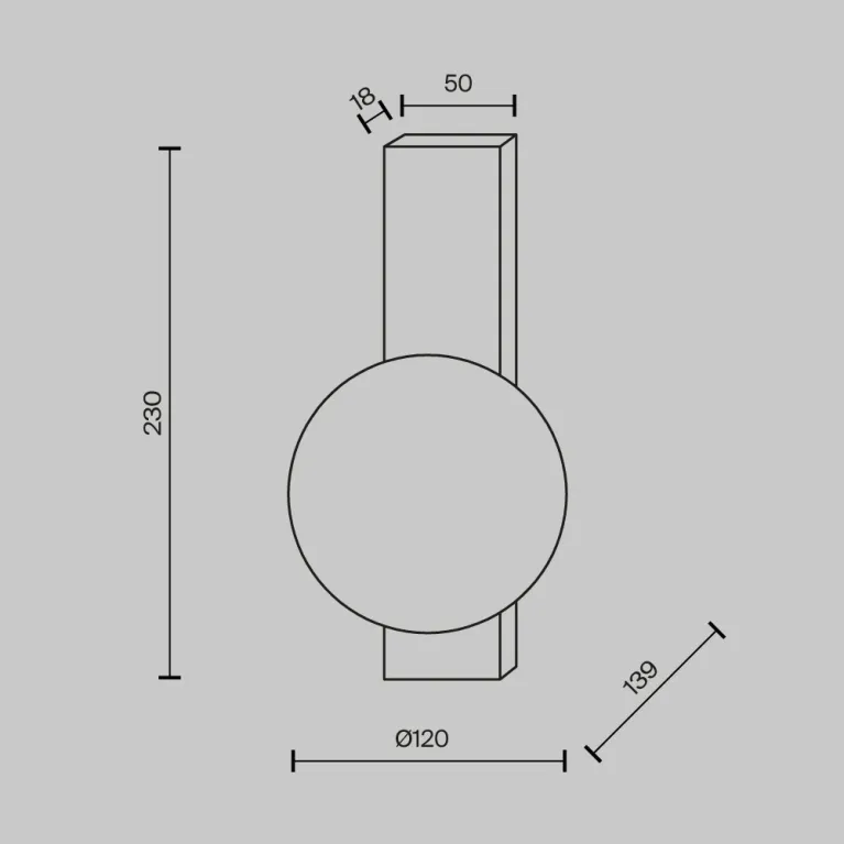 Настенный светильник Maytoni Lunella MOD470WL-01BS