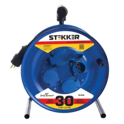 Удлинитель на металлической катушке 4-местный Stekker PRF02-41-30 30м 39296
