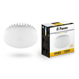 Лампа светодиодная Feron GX53 15W 2700K Таблетка Матовая LB-454 25834