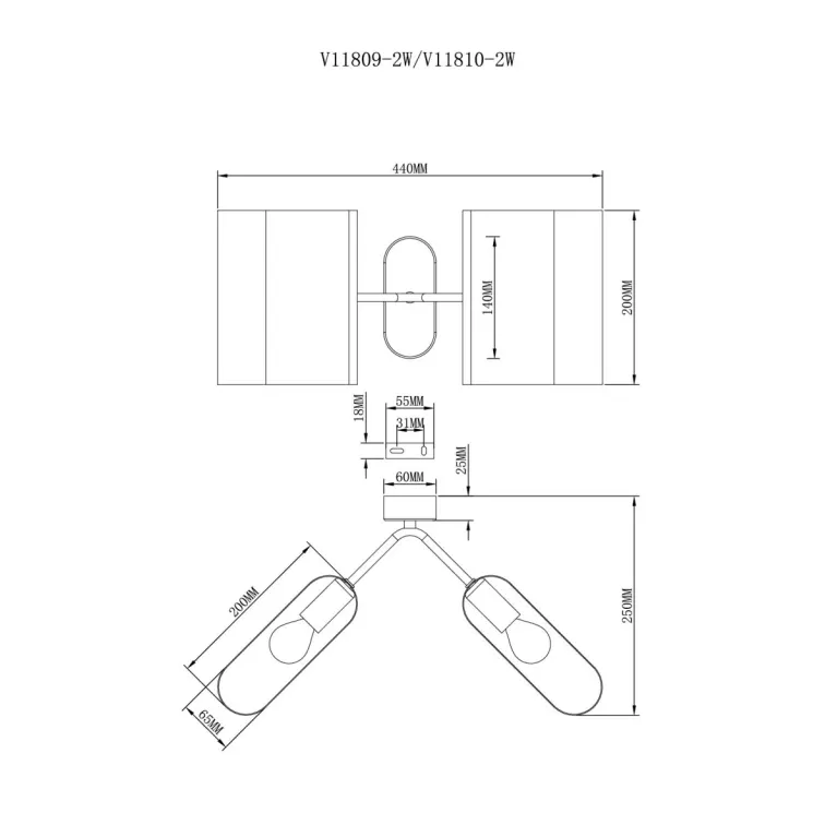 Бра Moderli Metalicana V11810-2W