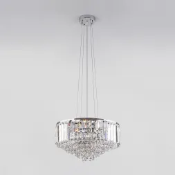Подвесная люстра Eurosvet Torreta 10105/5 хром/прозрачный хрусталь Strotskis